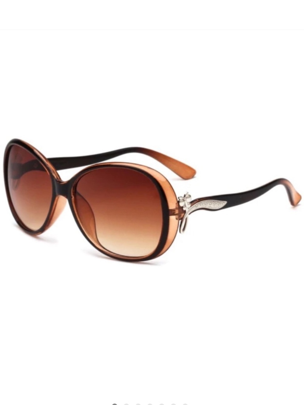 Brown Oversized Sunglasses Gradient Tint Polarized New with Case